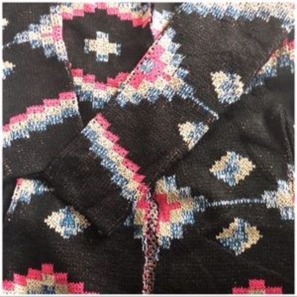 Tribal Aztec Print Boho Open Cardigan Sweater NWT - Picture 5 of 6